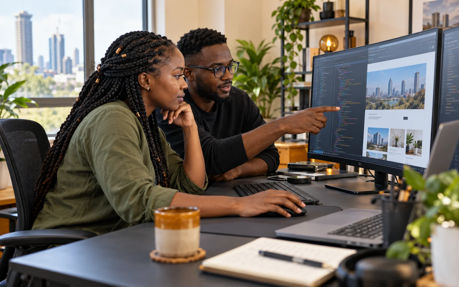 Developer working on a digital product