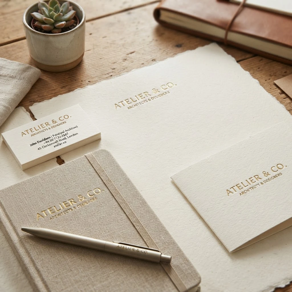 Printed brand identity and design materials